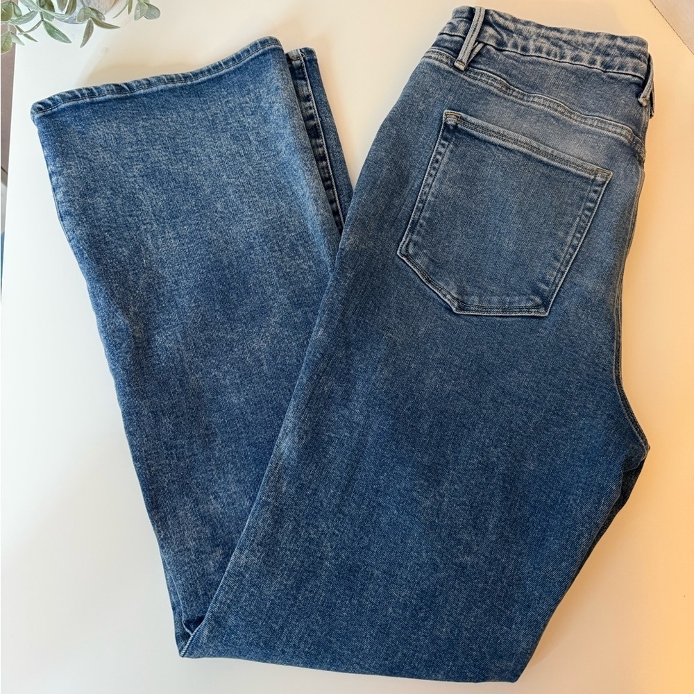 Good American Good Classic Boot Cut Flare Jeans Indigo Size 16 Streetwear NWT